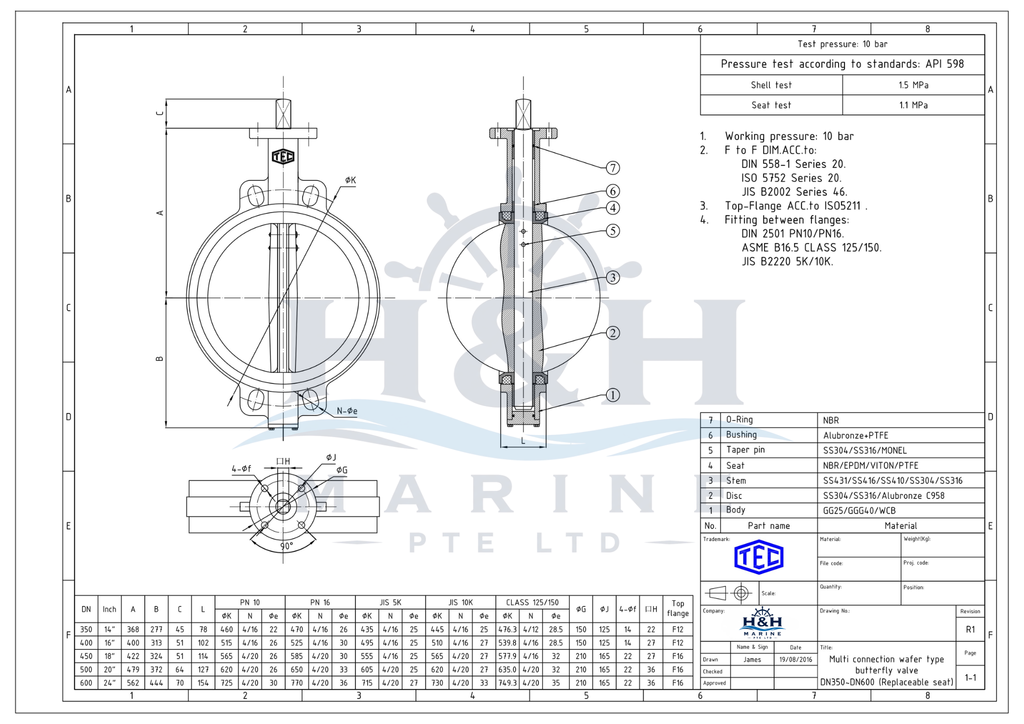 Wafer Type Butterfly Valve